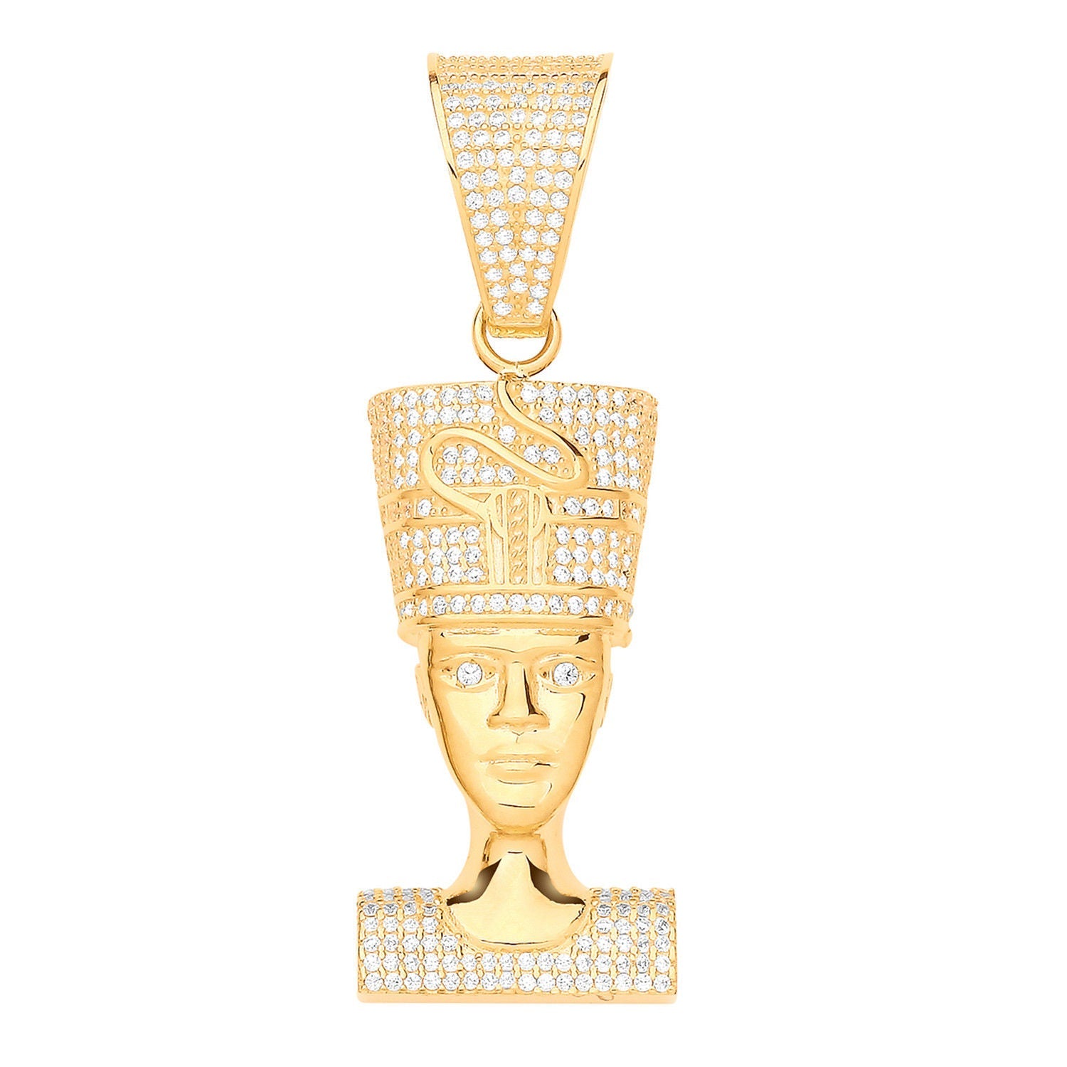 9ct Yellow Gold Cubic Zirconia Nefertiti Pendant