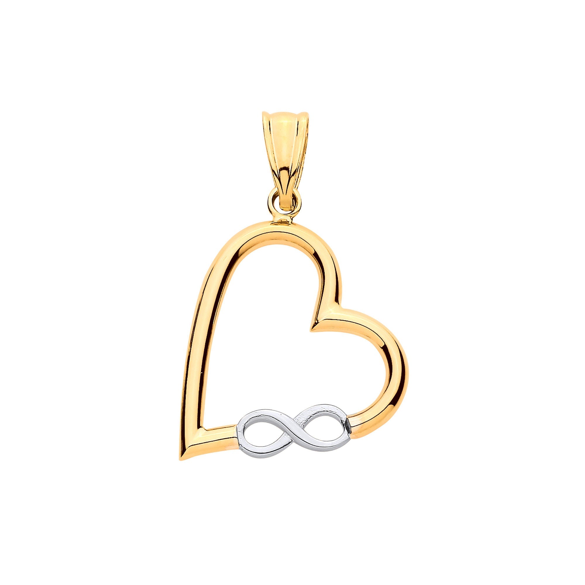 9ct Yellow Gold Infinity Heart Pendant