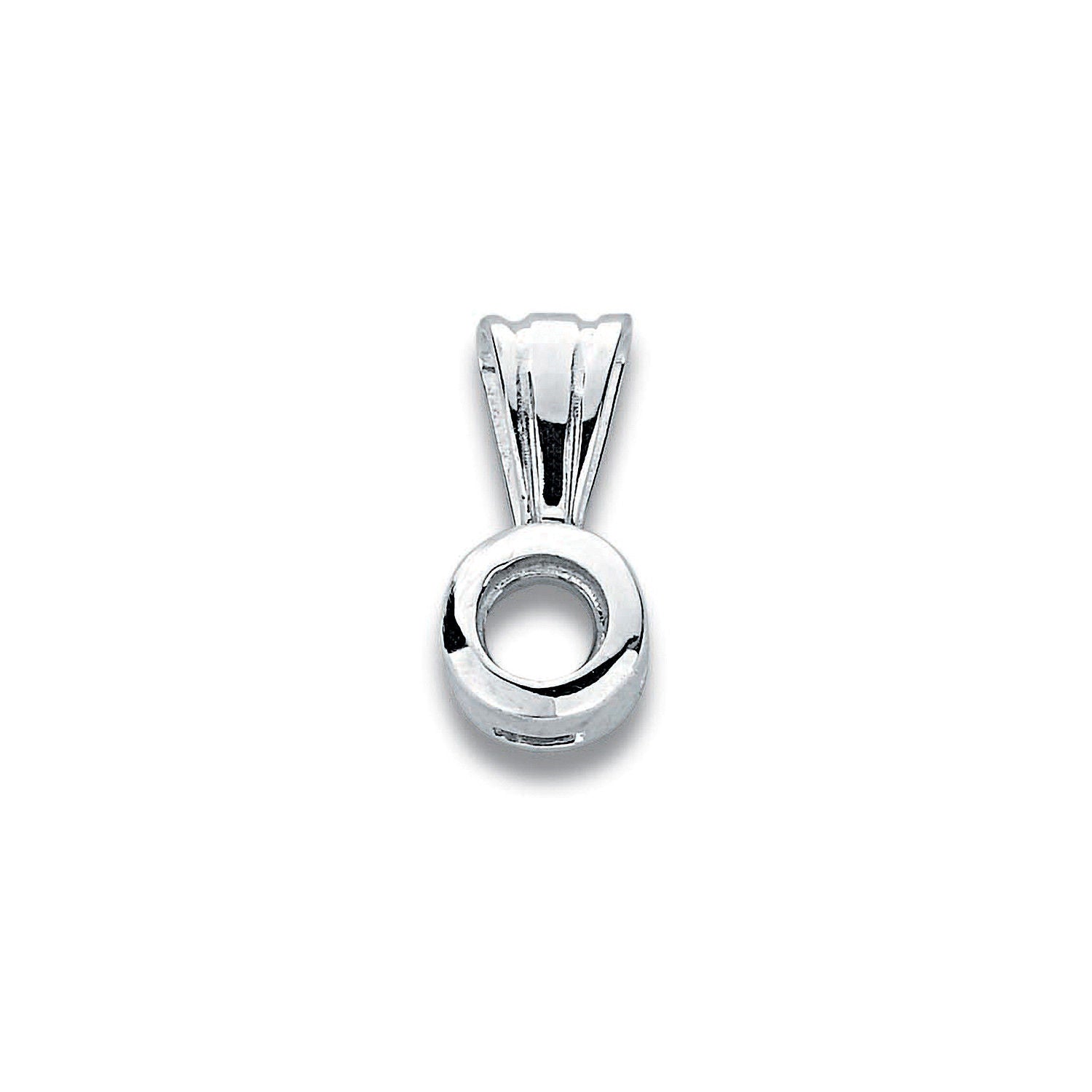 18ct 9ct White Gold Pendant Mount Rubover 0.15ct