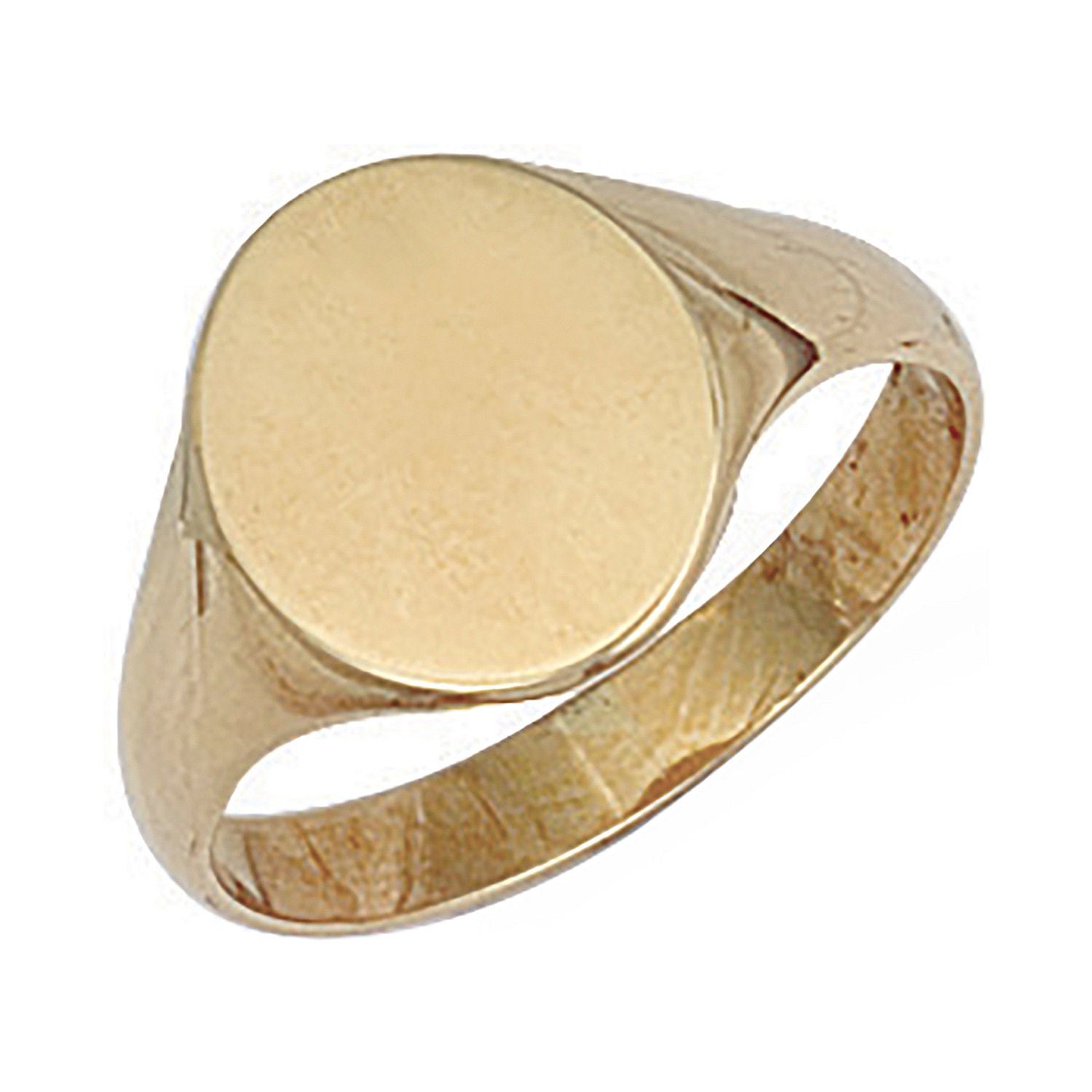 Y/G Oval Plain Top Signet Ring