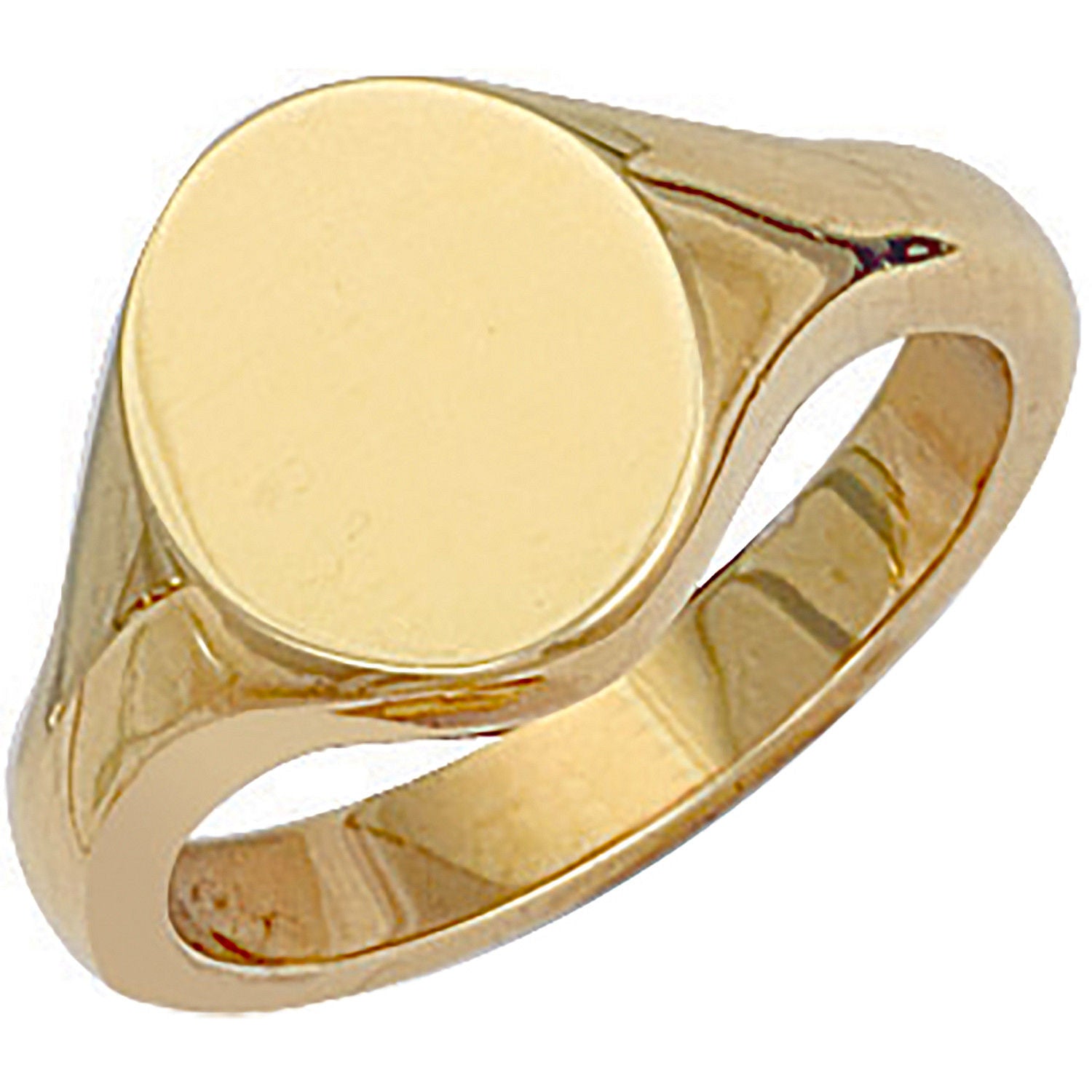 Y/G Oval Plain Signet Ring