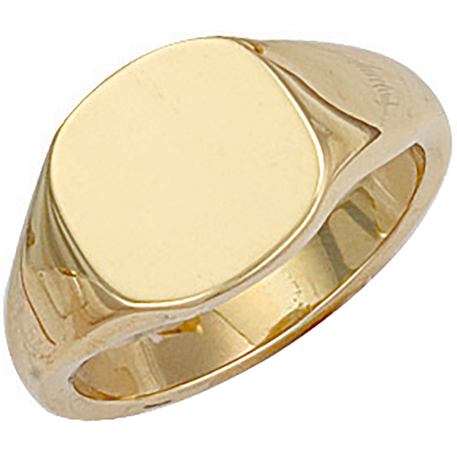 Y/G Cushion Plain Signet Ring
