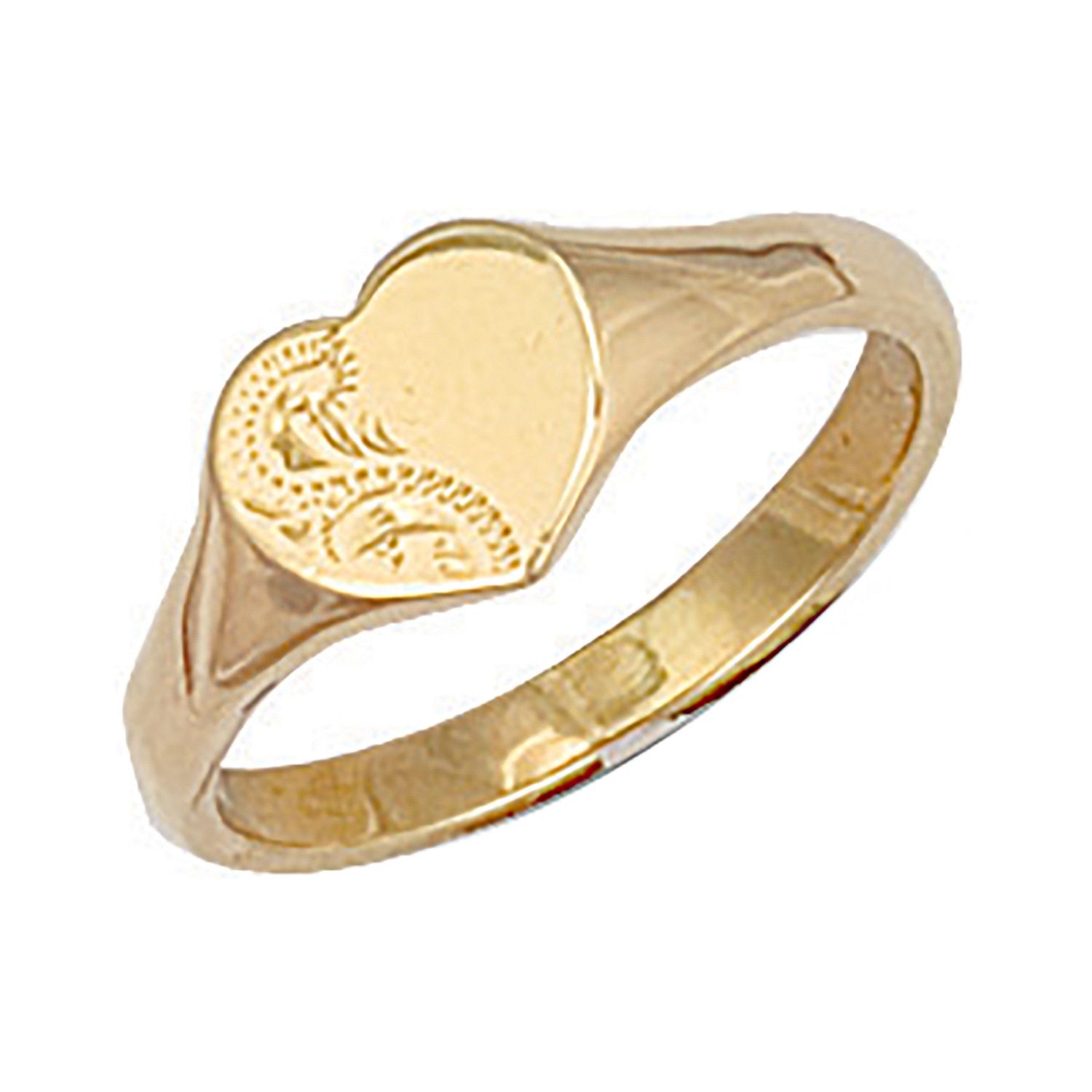 G Heart Engraved Maiden Signet Ring