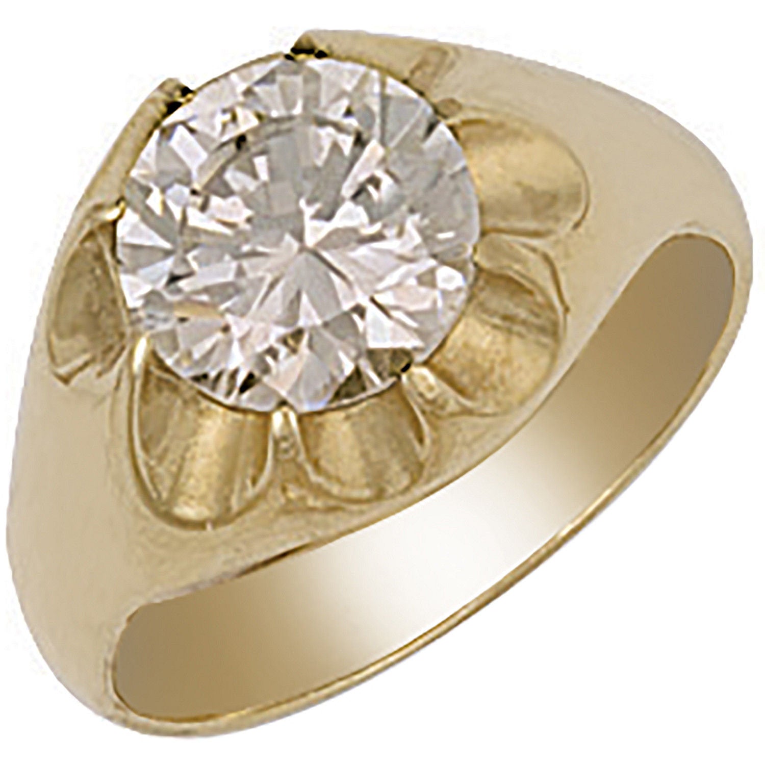 9ct Yellow Gold Cubic Zirconia Gipsy Ring