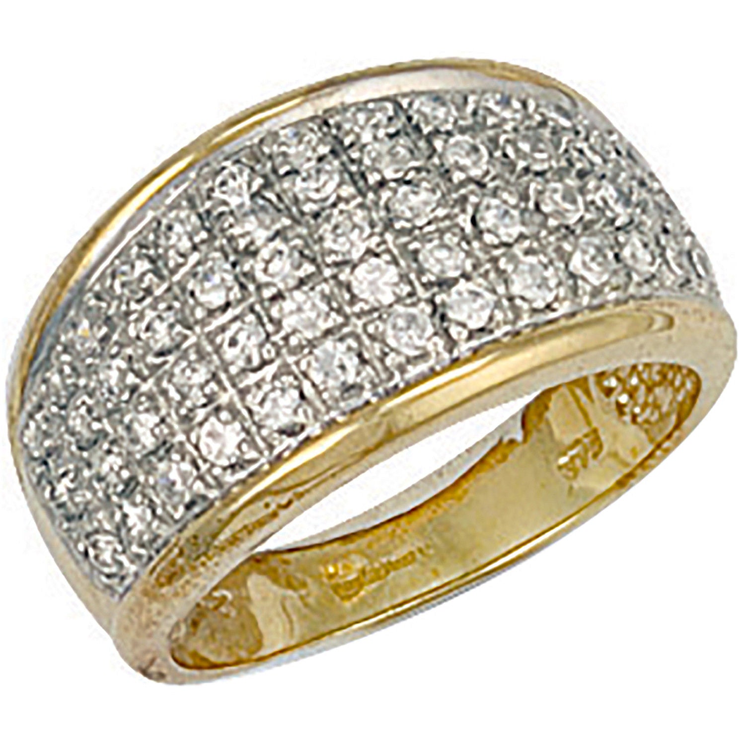 9ct Yellow Gold Cubic Zirconia Bombay Ring