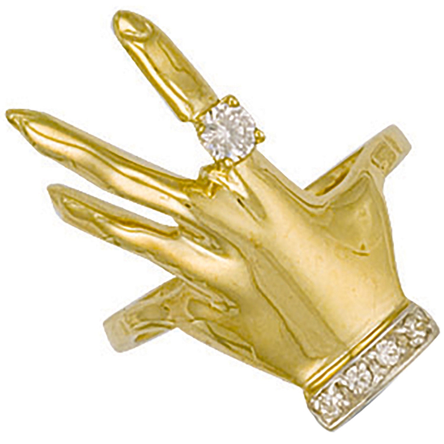 9ct Yellow Gold Cubic Zirconia Hand Ring