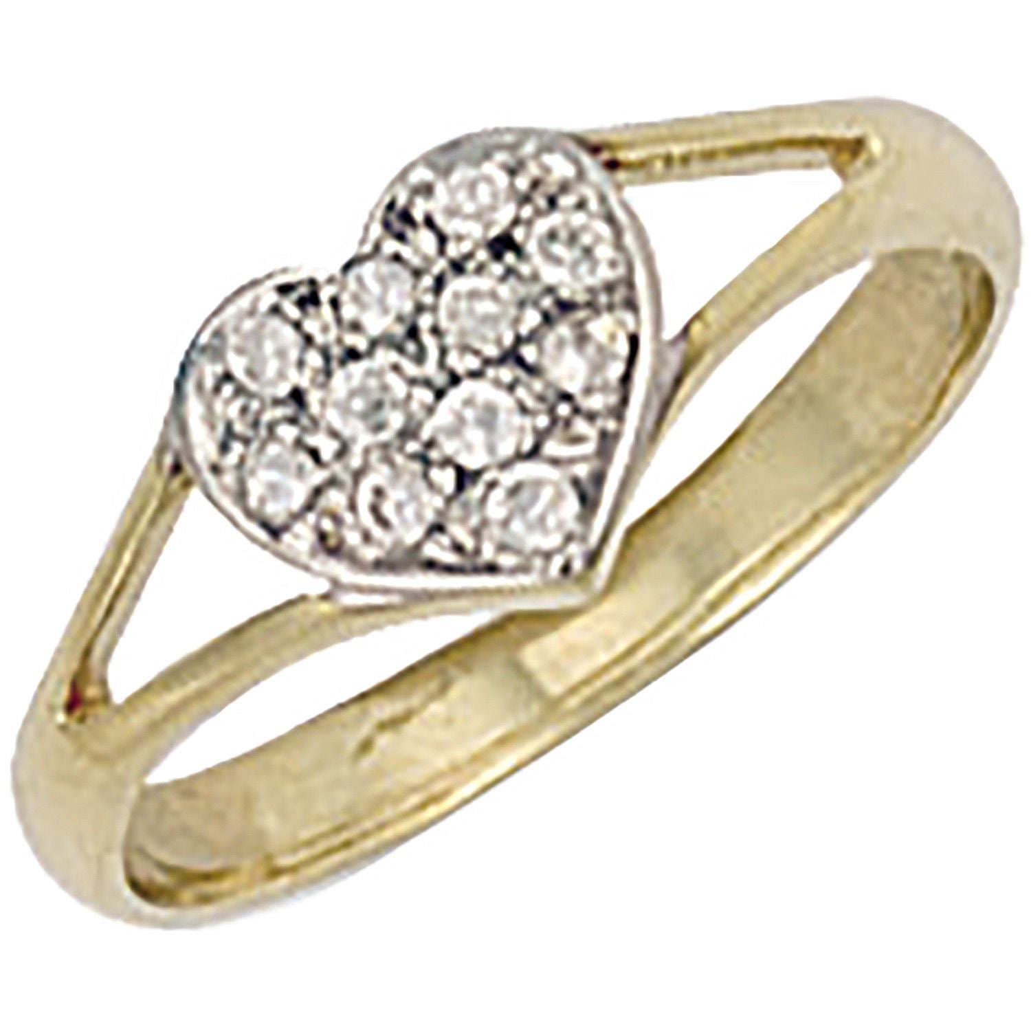 G Cz Heart Baby Ring
