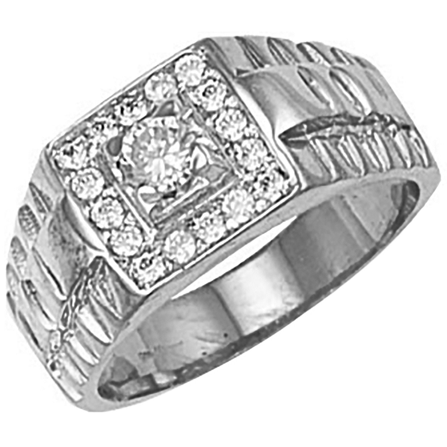 G Square Top Gents Cz Ring