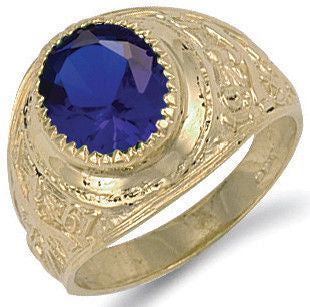 Y/G Blue CZ College Ring