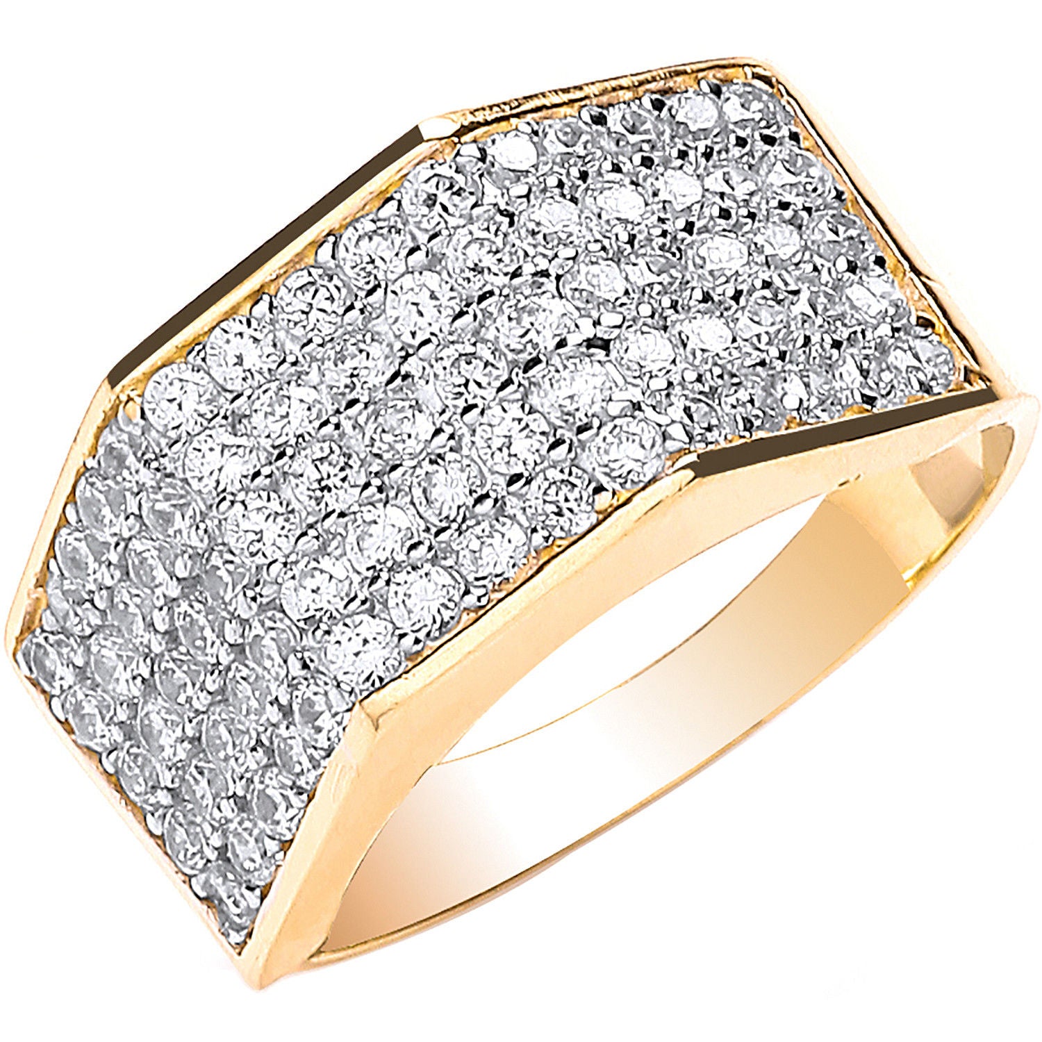 G Gents Five Row Cz Ring