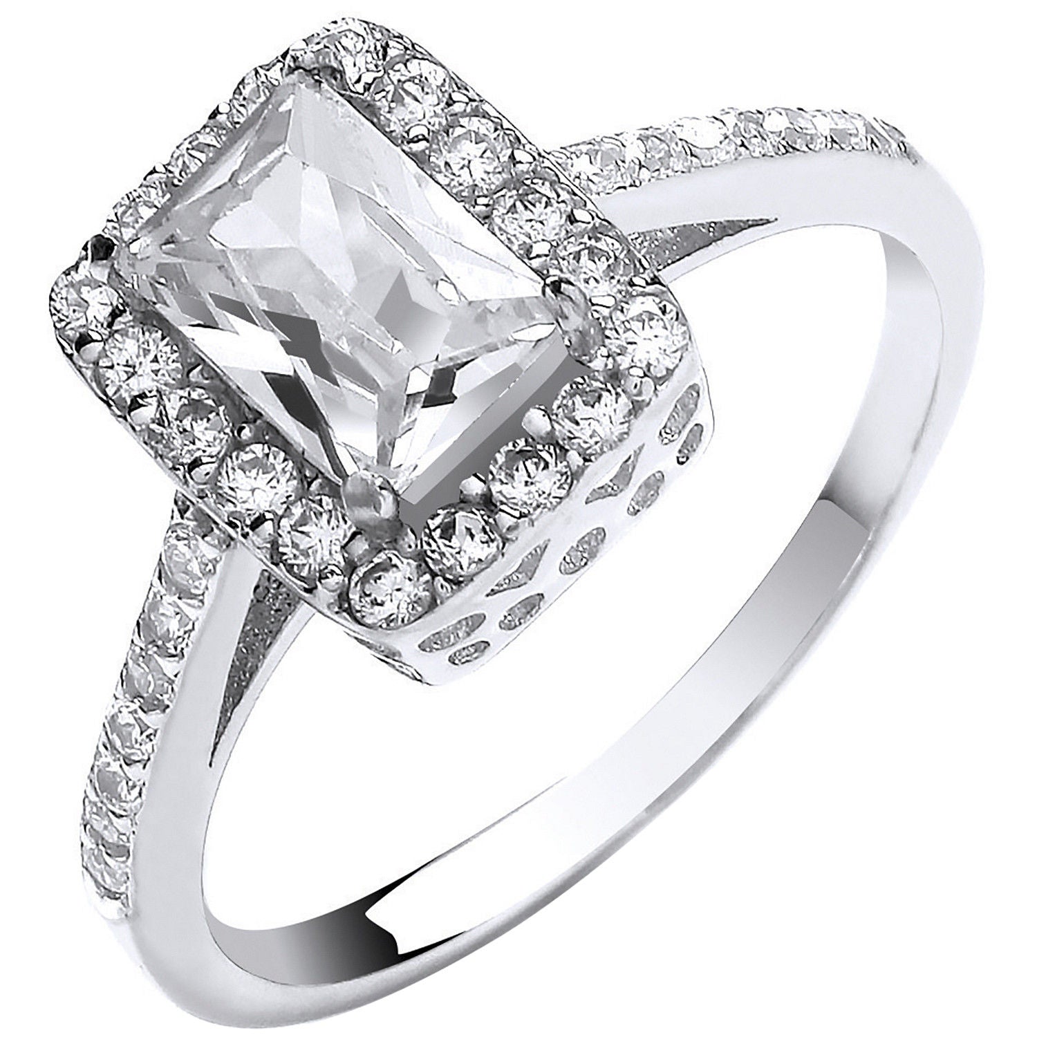 G Ladies Emerald Centre Cz Ring