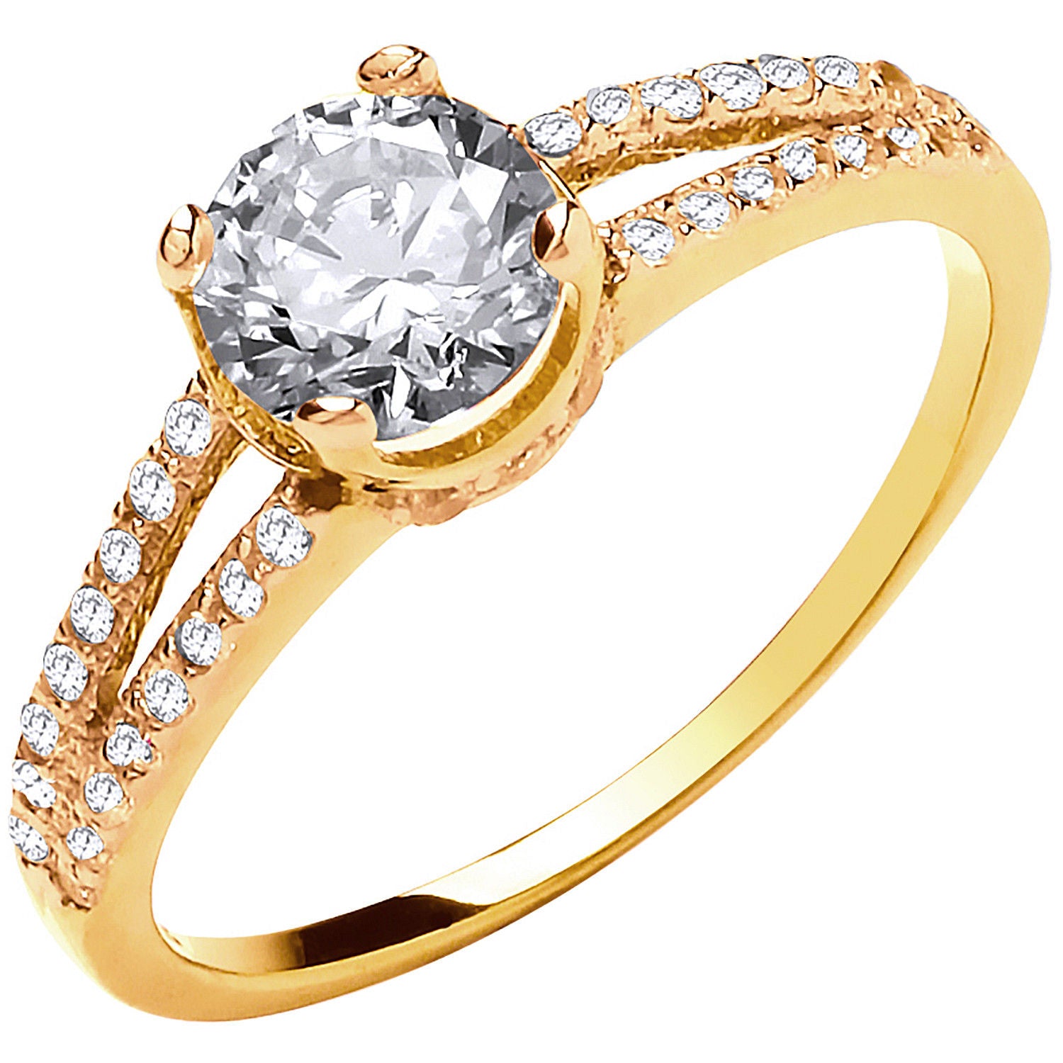 G Split Shank Cz Engagement Ring