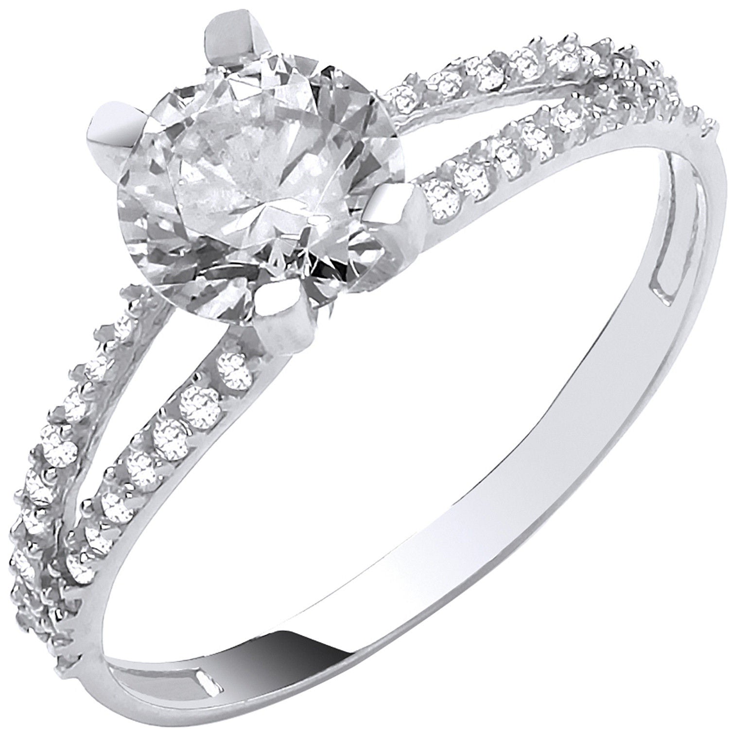 G Split Shank Cz Engagement Ring