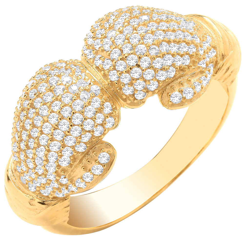 9ct Yellow Gold Boxing Gloves Cubic Zirconia Gents Ring