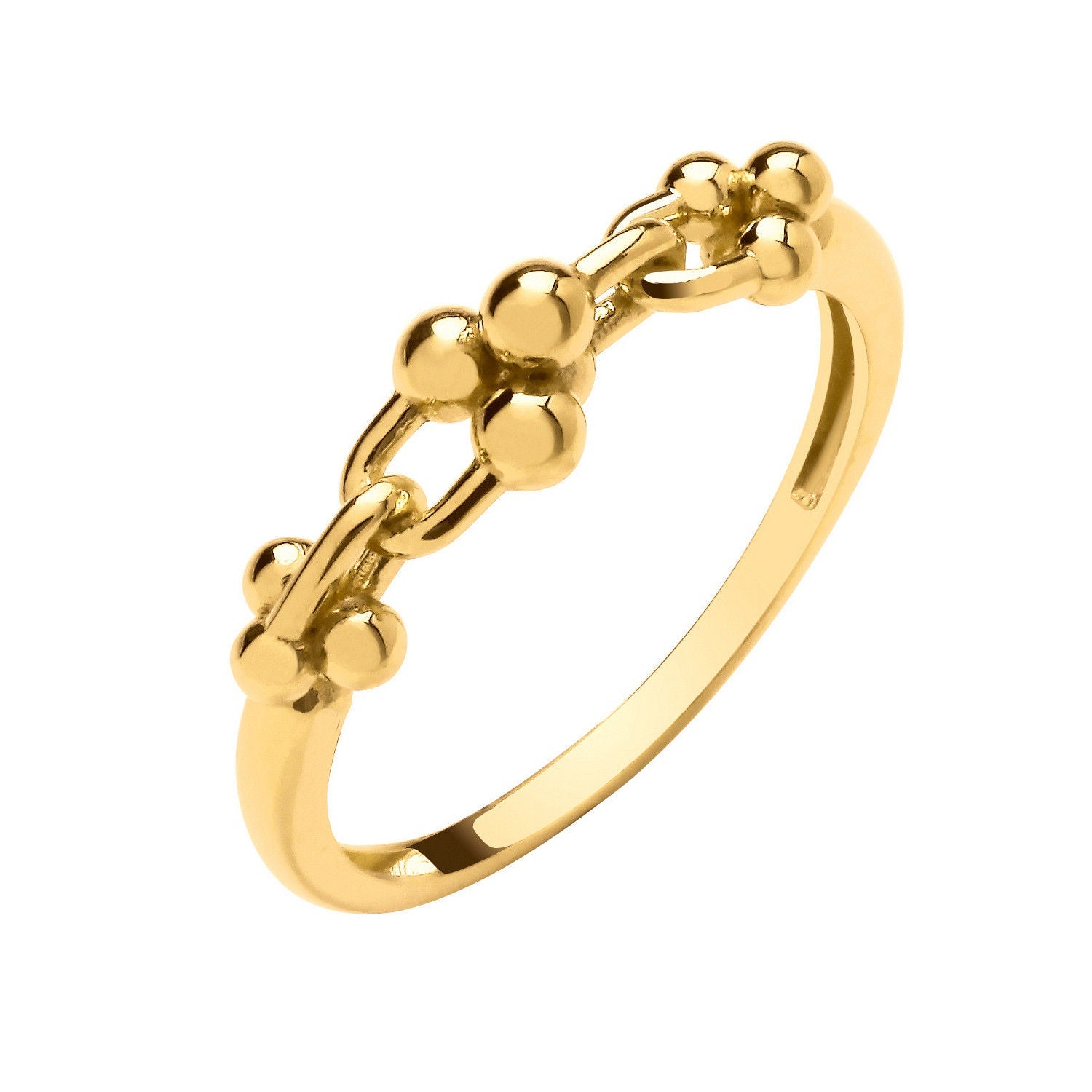 9ct Yellow Gold Bike Lock Ring
