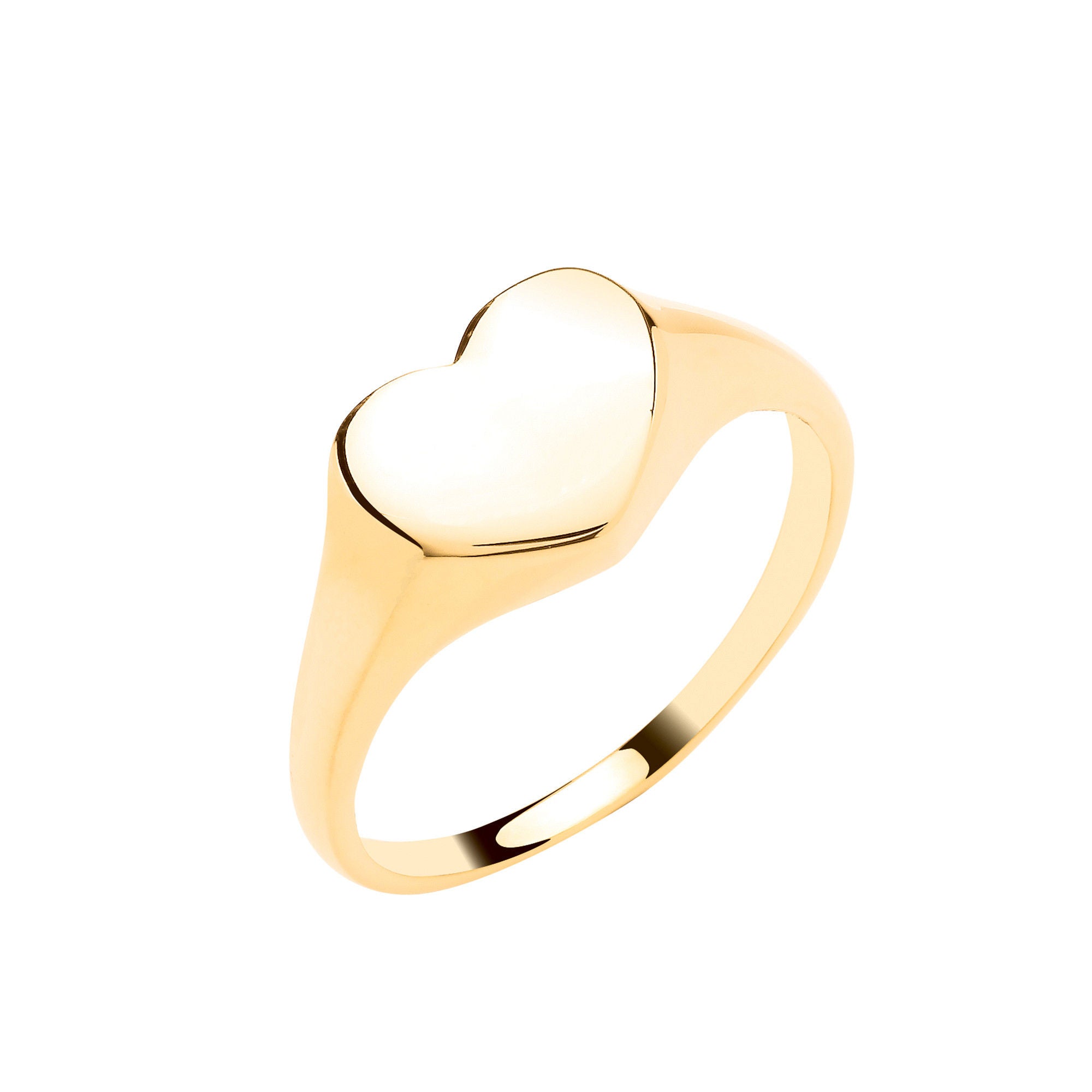 9ct Yellow Gold Heart Signet Ring