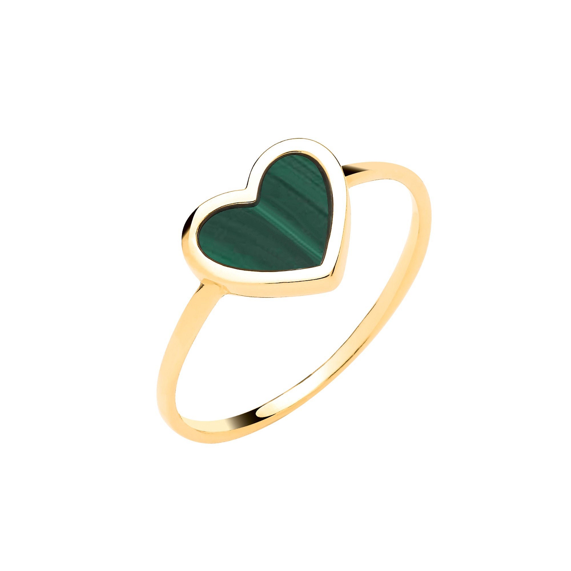 G Green Heart Ladies Ring
