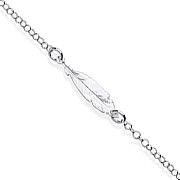 Silver Feather Anklet