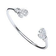 Silver Baby Cz Boxing Glove Bangle
