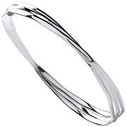 Silver Russian Faceted Ladies Bangle
