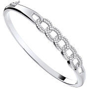 Silver Curb Link Style CZ Bangle