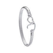 Silver Hearts Hook, Ribbed Ladies Bangle