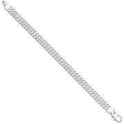 Silver Ladies Double Link Curb Bracelet