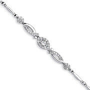 Silver Fancy Cubic Zirconia Bracelet