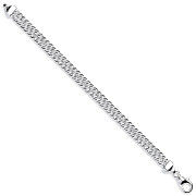 Silver 7.5mm Double Tight Link Curb Bracelet