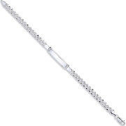 Silver Curb Pave I.D Bracelet