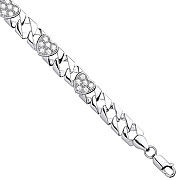 Silver Cubic Zirconia Hearts Baby/Ladies Bracelet