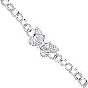 Silver CZ Butterfly Baby Bracelet