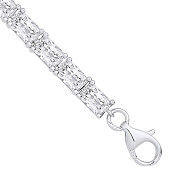 Silver Emerald Cut Cubic Zirconia Tennis Bracelet