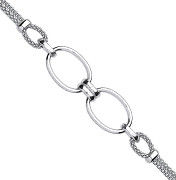 Silver oval circles bracelet