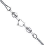 Silver Heart & Coffee Bean Popcorn Bracelet