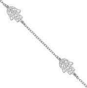 Silver Hamsa Hand Ladies Bracelet