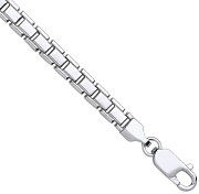 Silver 5.2mm Flat Box Link Chain Bracelet