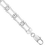 Silver Bike Chain Style Ladies Bracelet