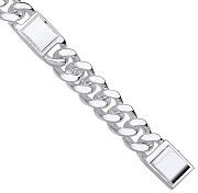 Silver Curb Fancy Gents Bracelet