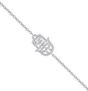 Silver CZ Hamsa Bracelet