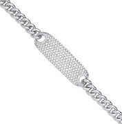 Silver 5.0mm Curb ID Ladies Bracelet