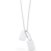 Silver Dog Tags 24" Chain