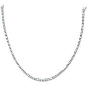 Silver Graduated Cz Tennis Collarette 17"