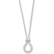Silver Belcher with Pear Cubic Zirconia Link Chain