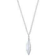 Silver Feather Necklace 16"