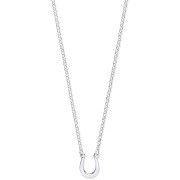 Silver Lucky Horseshoe Necklace 16"