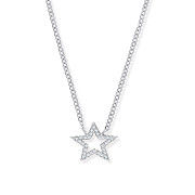 Silver Pave Cubic Zirconia Star Necklace + 1” Extender /Bracelet