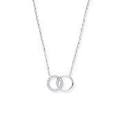 Silver Interlocking Circles Cubic Zirconia Necklace/Bracelet