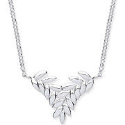 Silver Barley Leaf Necklace 16"