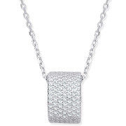Silver Little Full ET Cubic Zirconia Ring on a 16" Chain